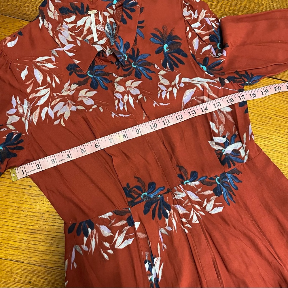 Free People | After the Storm Red Maxi Shirt Dress, HTF/Rare, size 6 - Picture 3 of 14